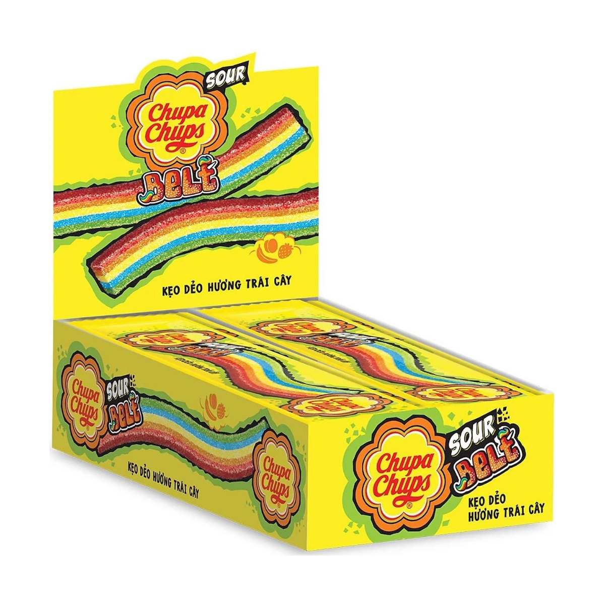 Chupa Chups Sour Belts Tutti Frutti Display 8.4g