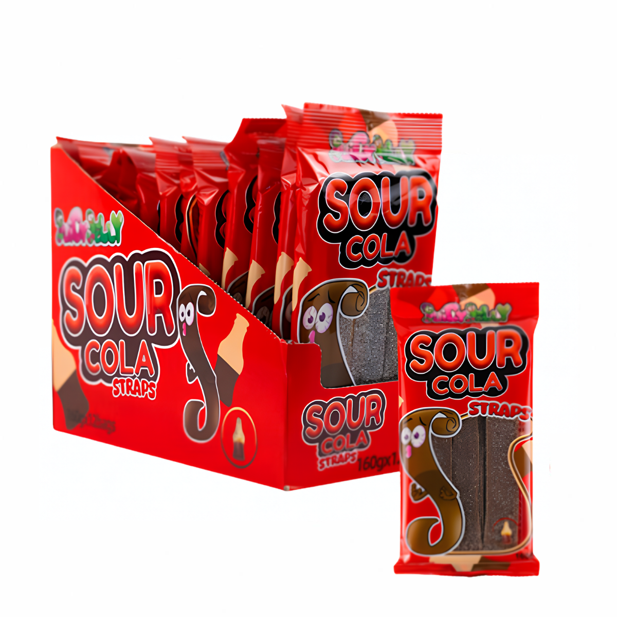 Juicy Jelly Sour Straps Cola 160g