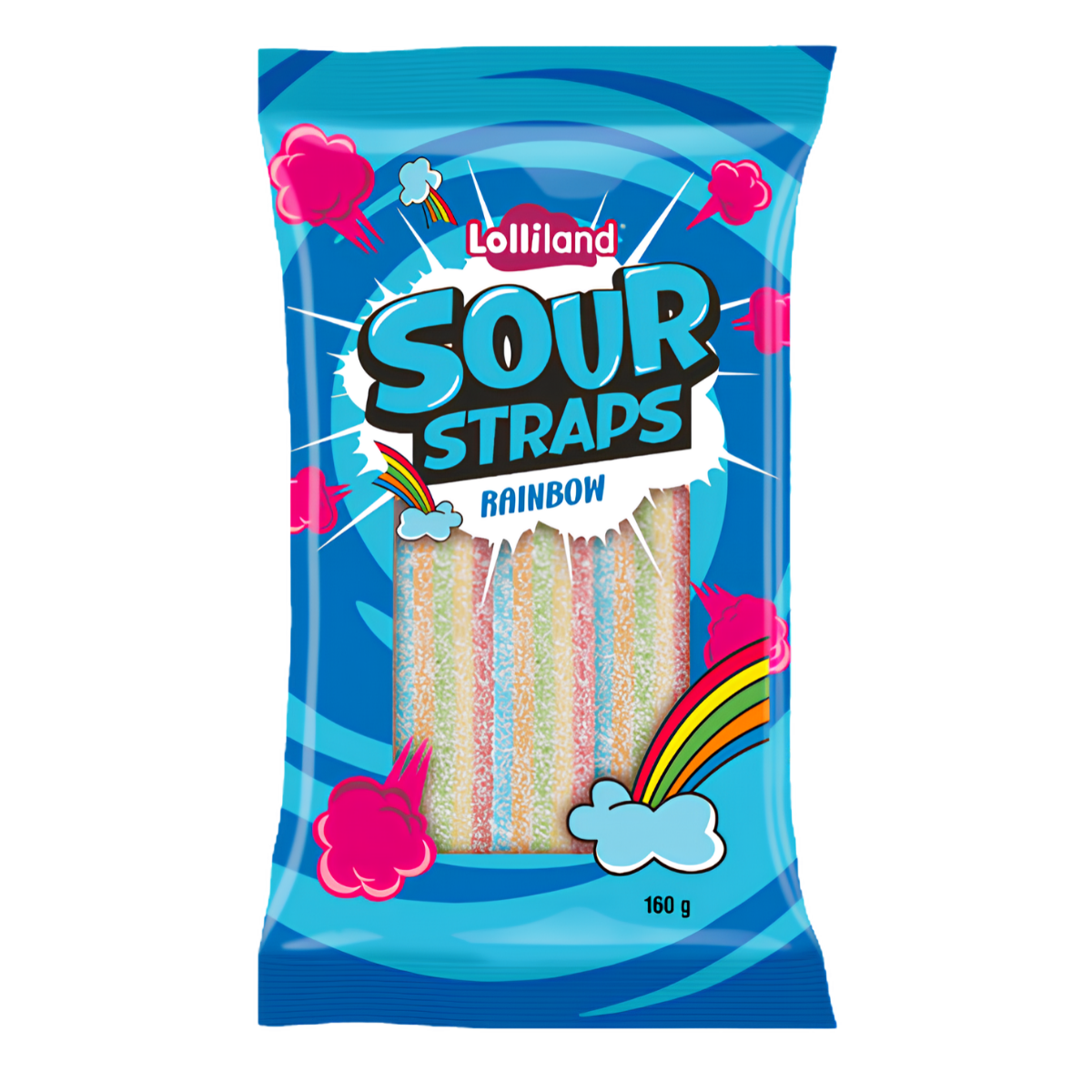 Lolliland Sour Straps Rainbow 160g
