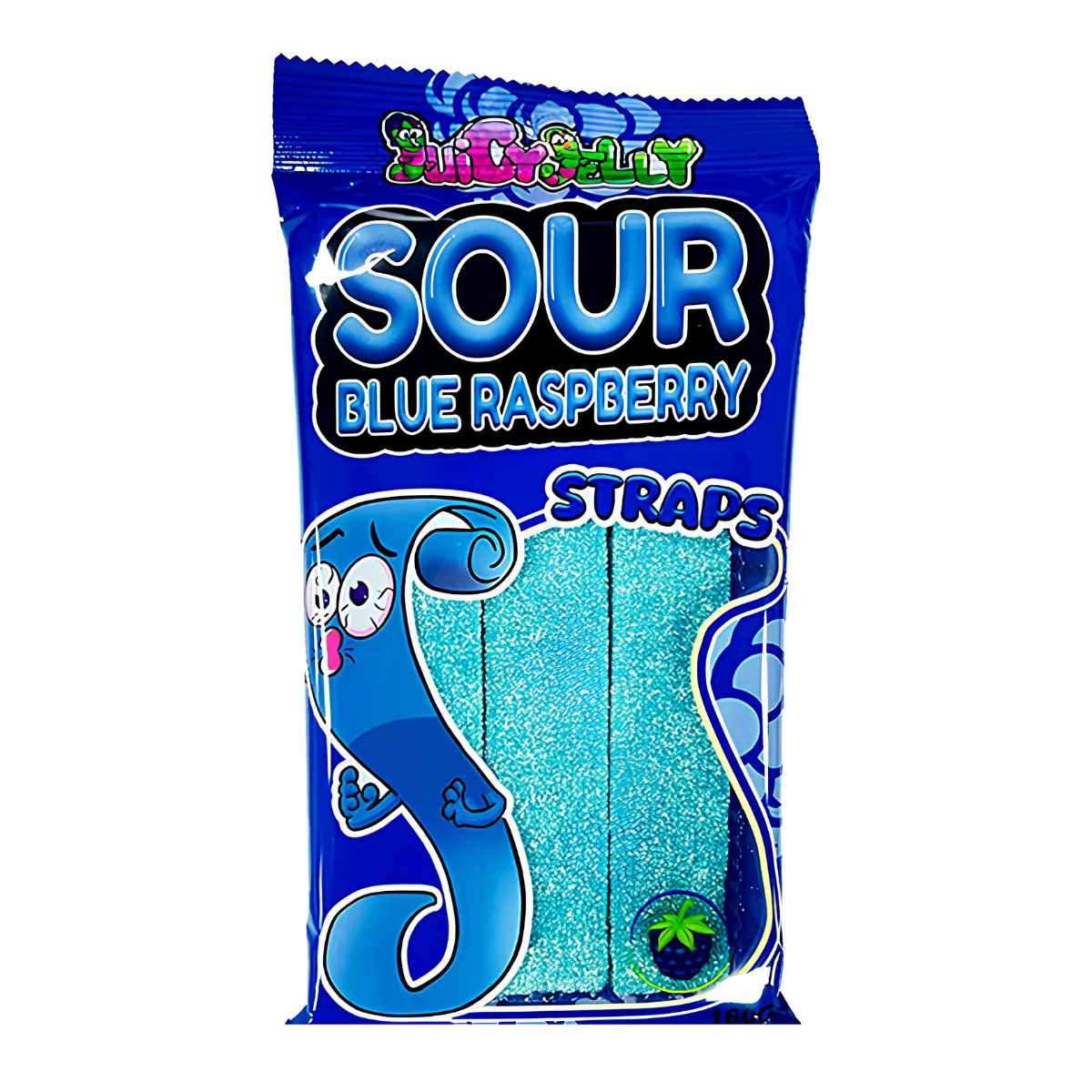 Juicy Jelly Sour Straps Blue Raspberry 160g